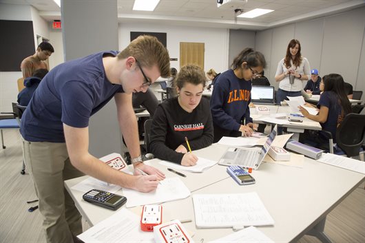 Illinois Physics students participate in a pilot study of the IOLab device during fall semester 2015.