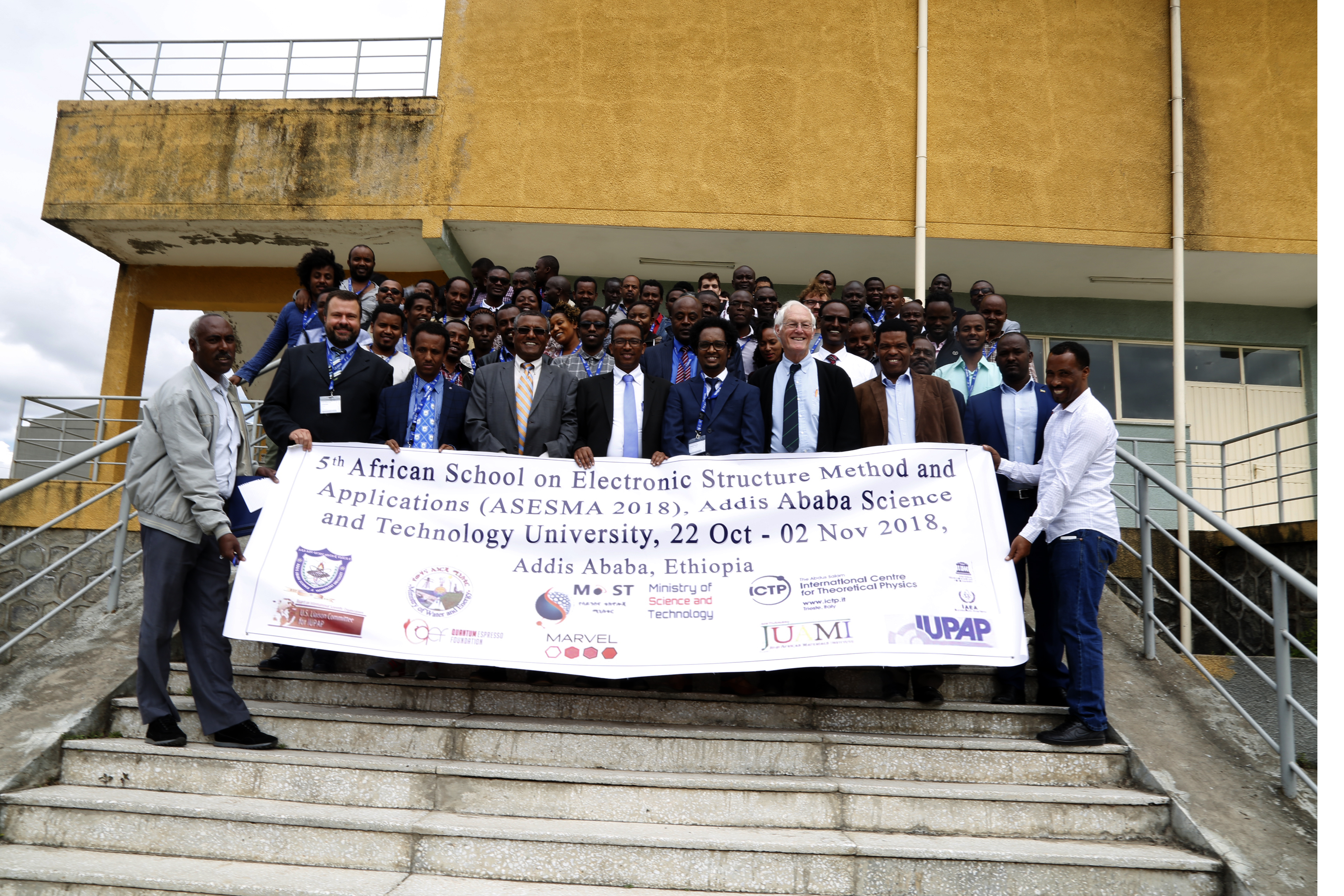 &nbsp;The 2018 5th ASESMA group photo. At the center is the Ethiopian Minister of Science and Technology, who spoke at the opening session.