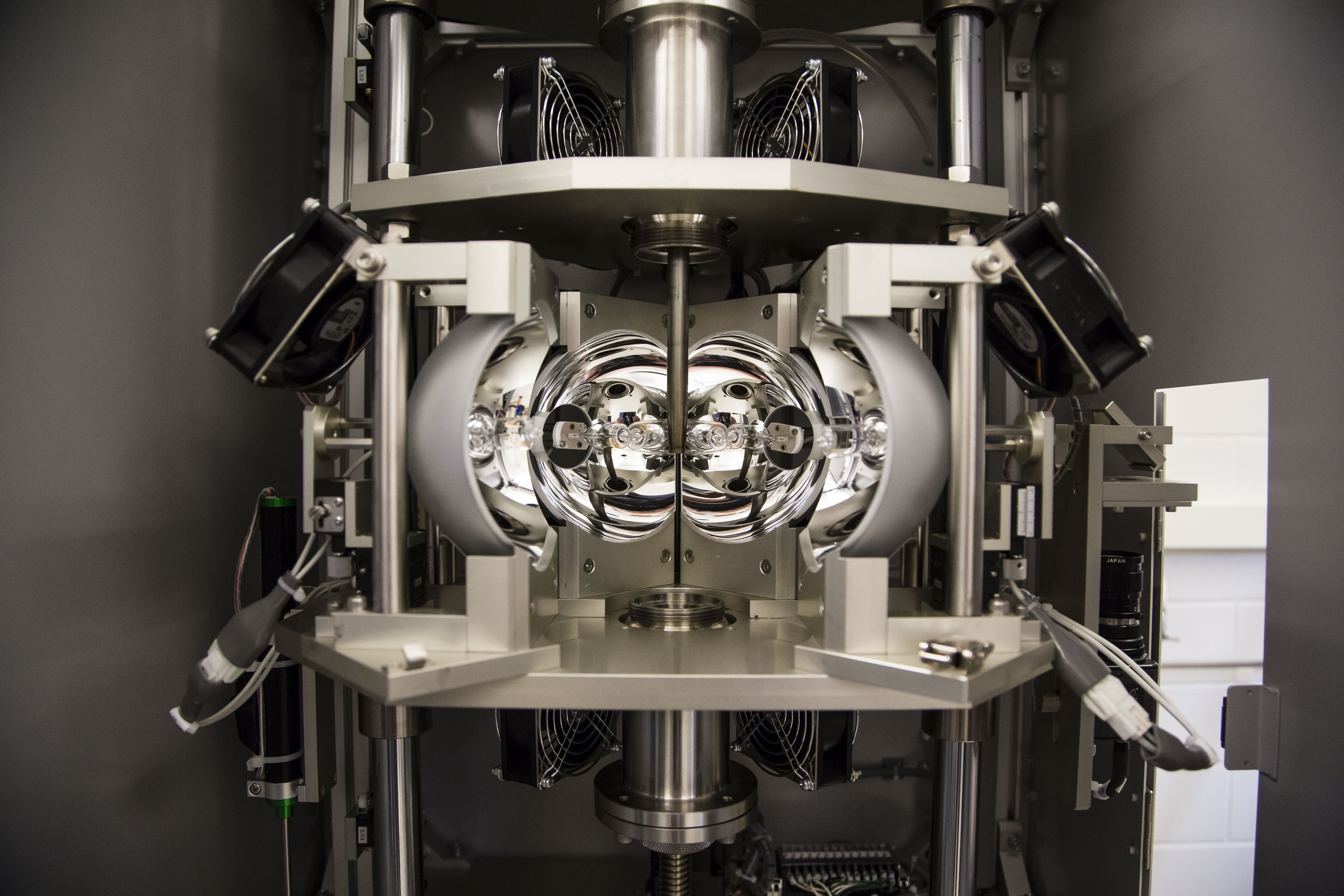 A crystal growing chamber in one of Gregory MacDougall&rsquo;s labs in the Frederick Seitz Materials Research Laboratory.