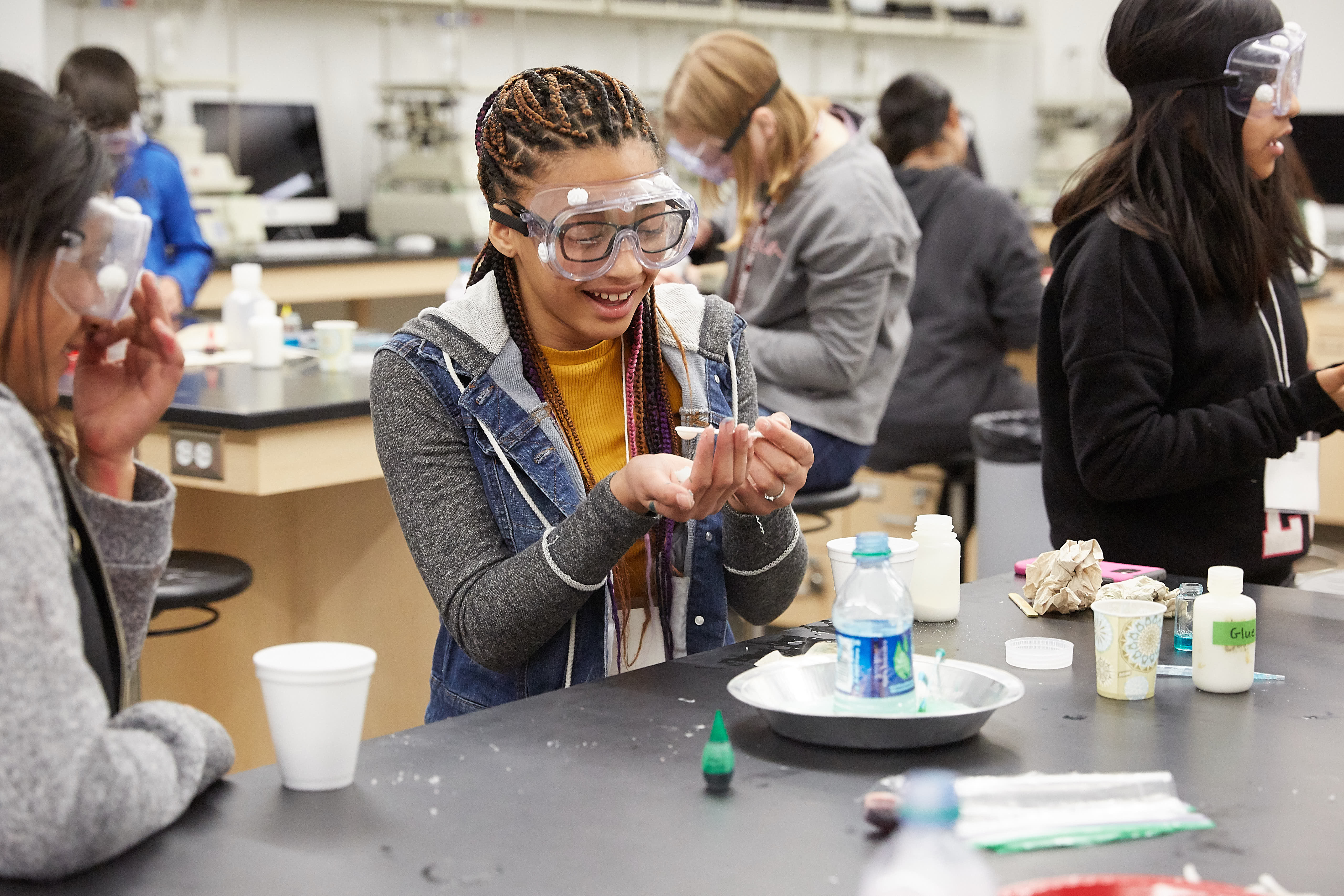 A participant in a UW-Law Crosse science camp